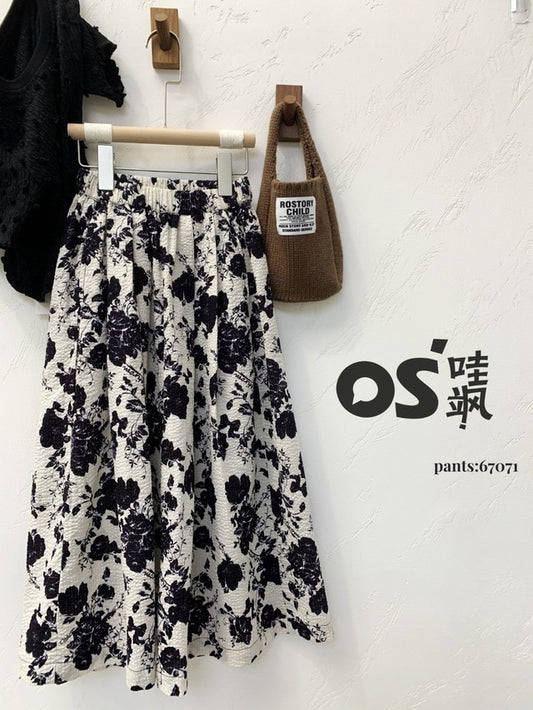 Chic Floral Print Skirt-Pants
